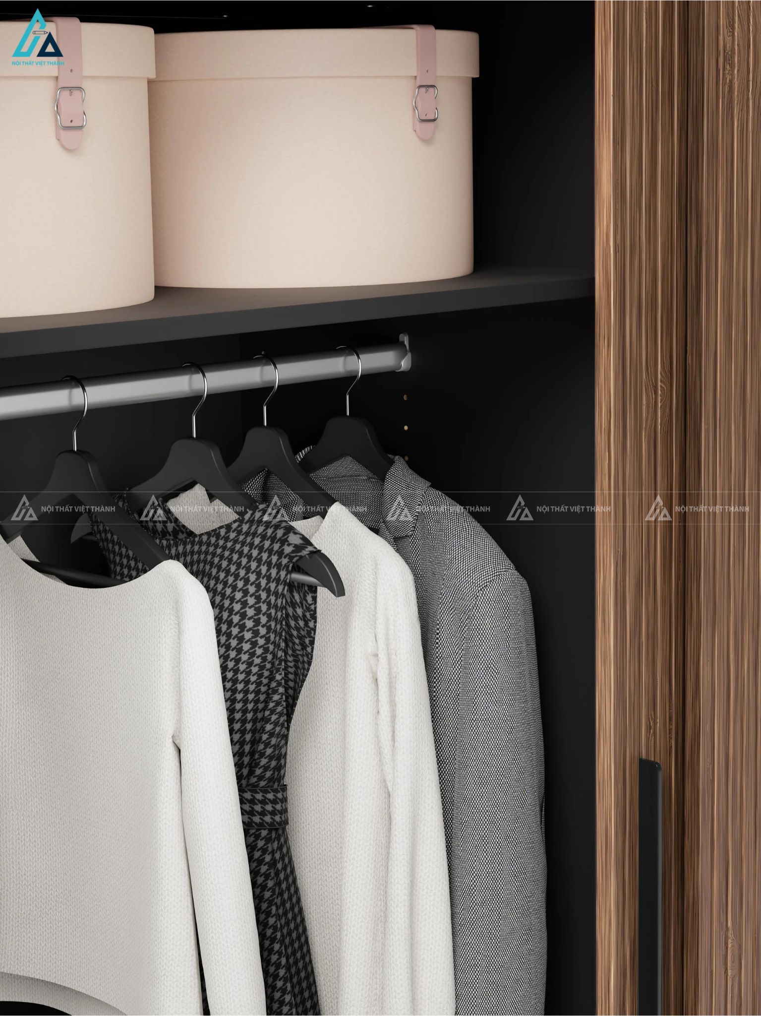 Mẫu tủ quần áo cửa lùa thiết kế họa tiết sóng độc đáo cho phòng ngủ 2
