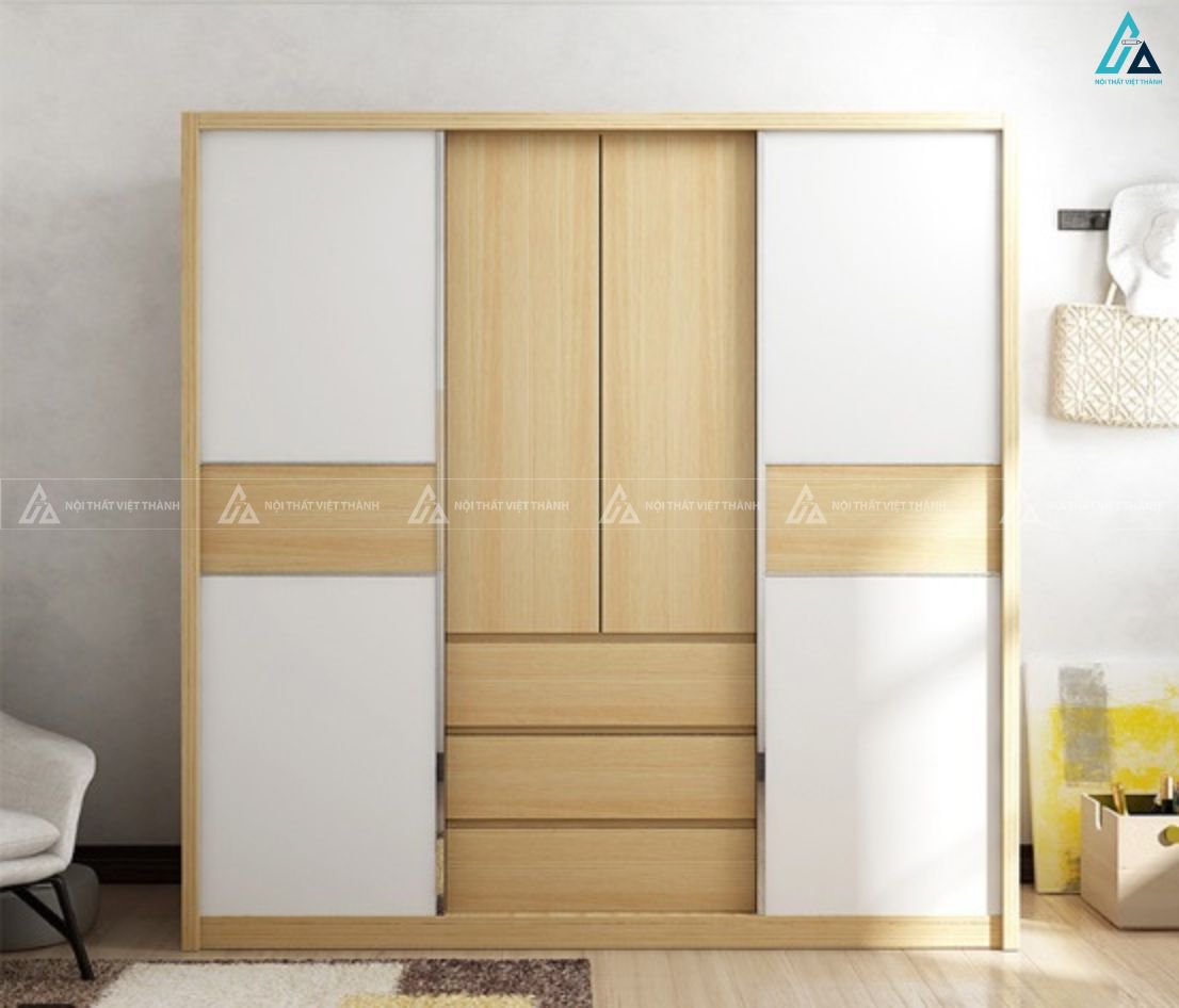 Mẫu tủ quần áo gỗ công nghiệp nhiều tầng lưu trữ tiện dụng 3
