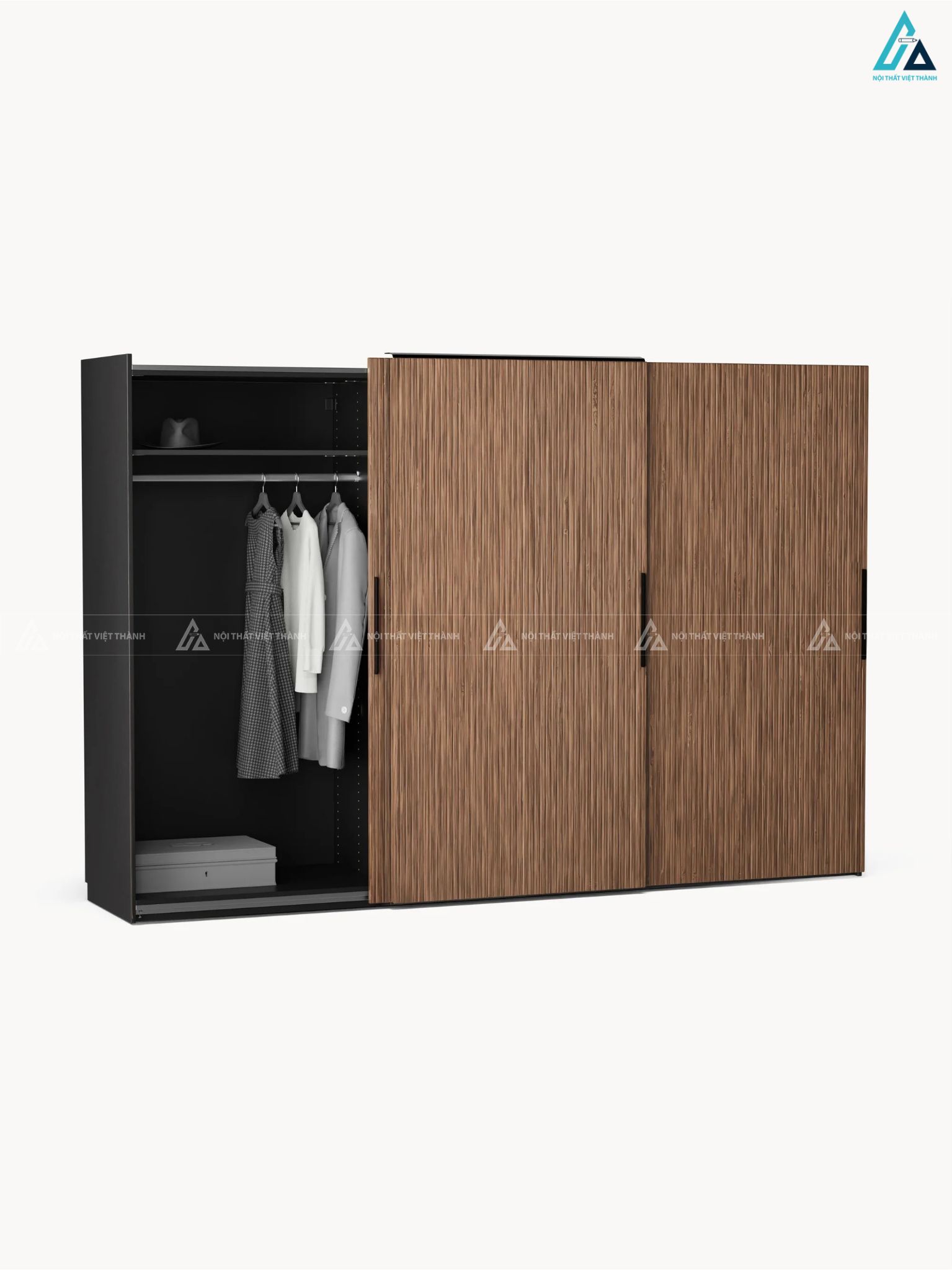 Mẫu tủ quần áo cửa lùa thiết kế họa tiết sóng độc đáo cho phòng ngủ 4