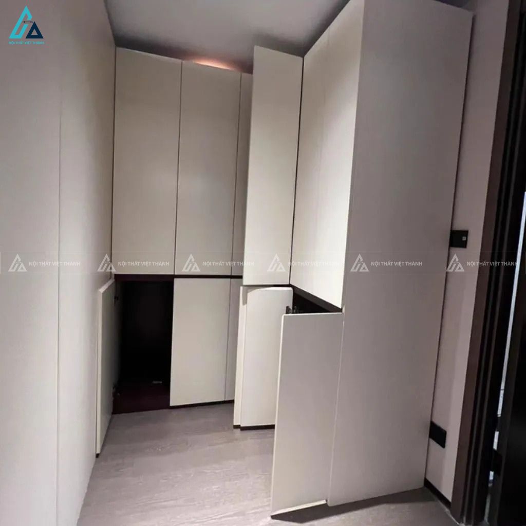 Tủ quần áo gỗ công nghiệp góc chữ L kịch trần tối ưu không gian 2