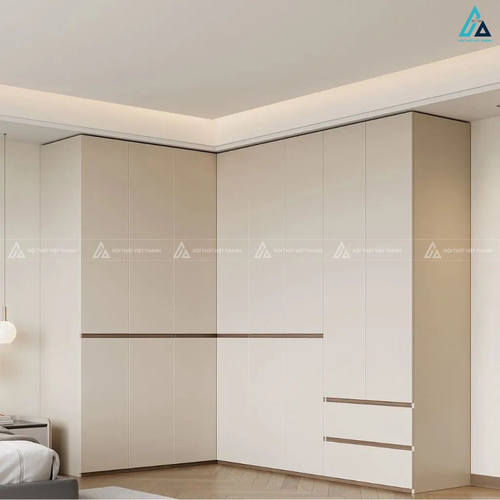 Tủ quần áo gỗ công nghiệp góc chữ L kịch trần tối ưu không gian 1