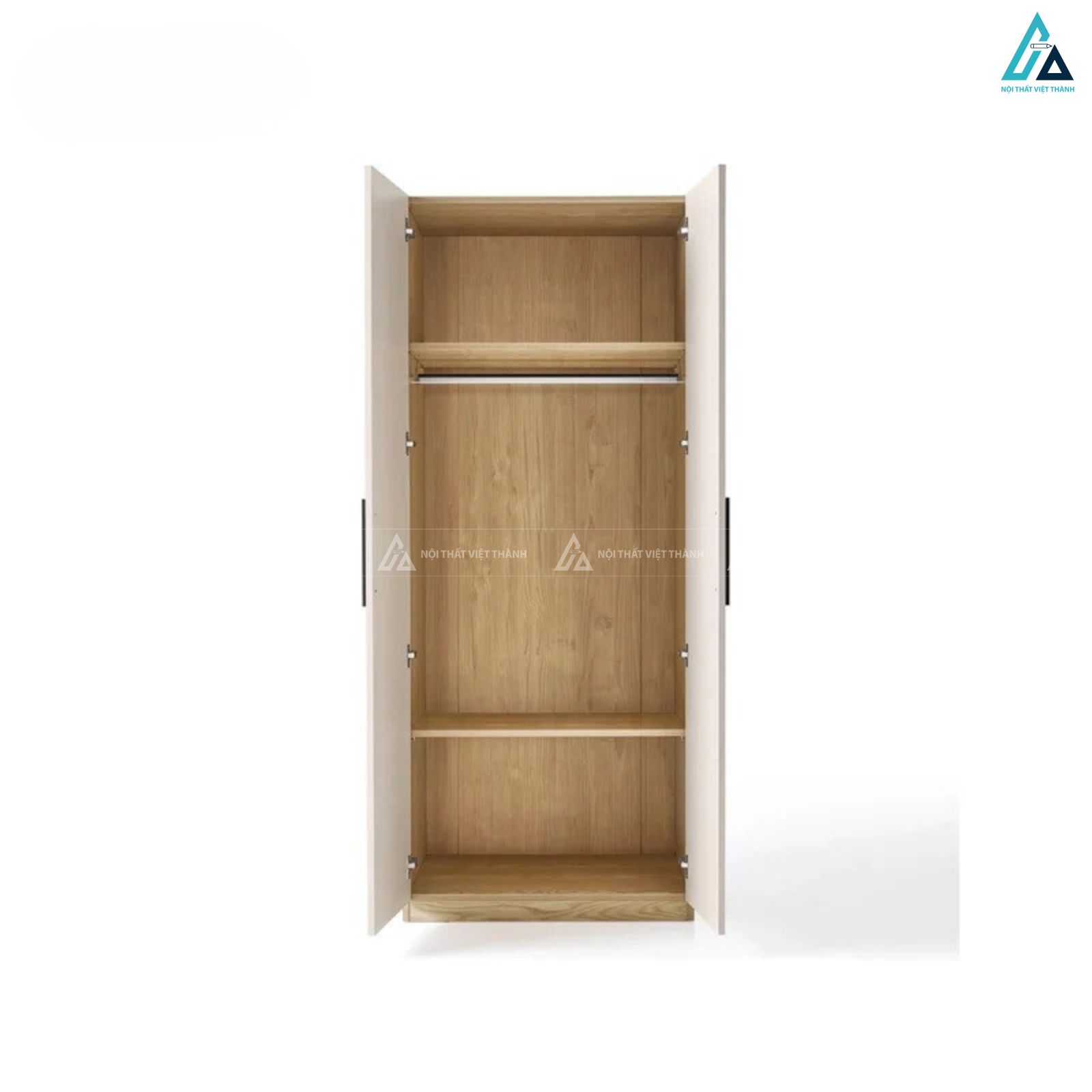 Tủ quần áo gỗ công nghiệp 2 cánh hiện đại thiết kế tối giản sang trọng 3