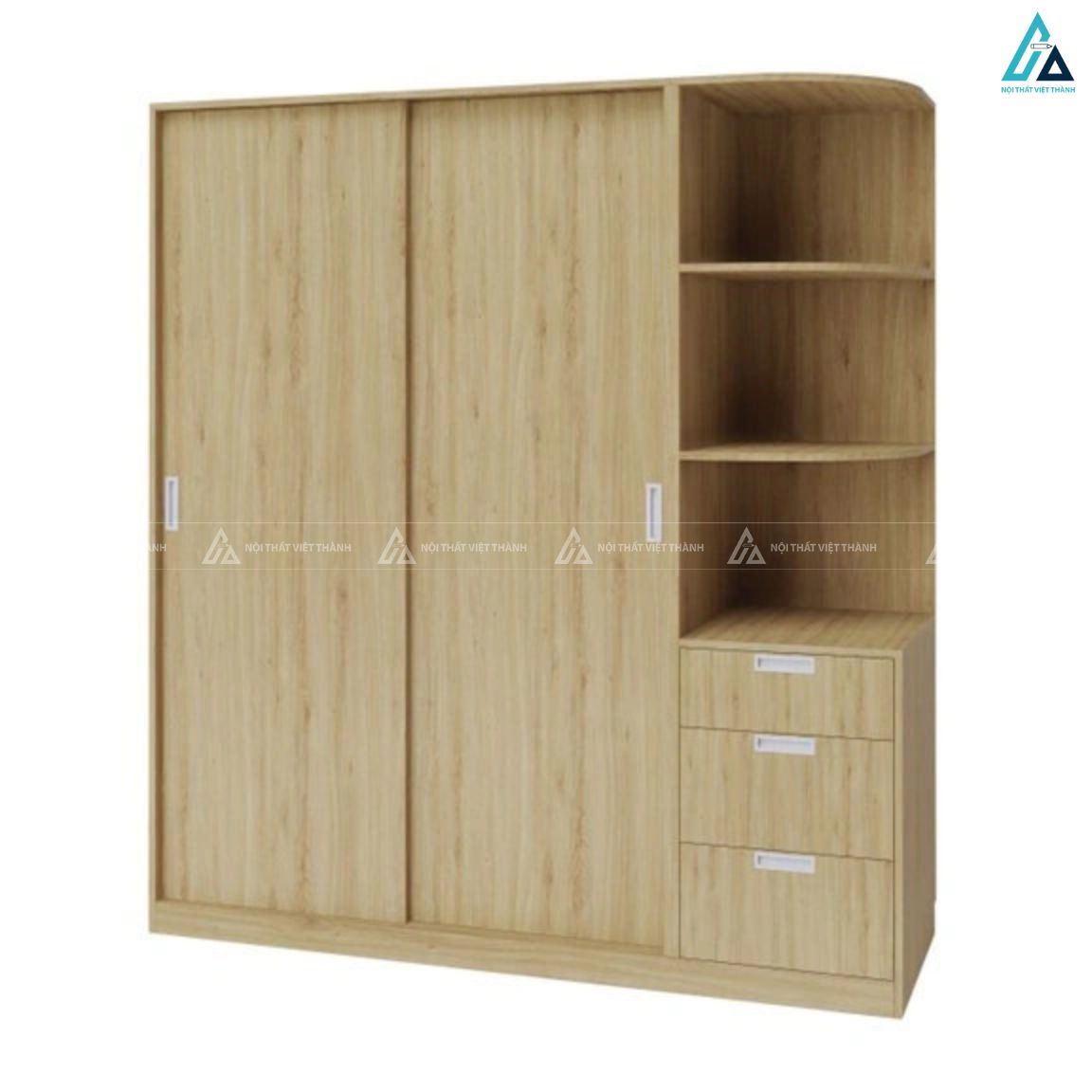 Mẫu tủ quần áo gỗ công nghiệp MDF chống ẩm thiết kế thông minh