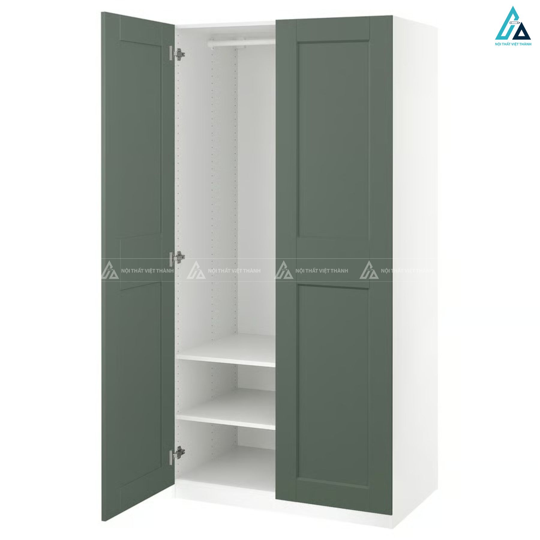 Tủ quần áo gỗ MDF lõi xanh dáng chữ L thiết kế ngăn kéo tiện lợi 7