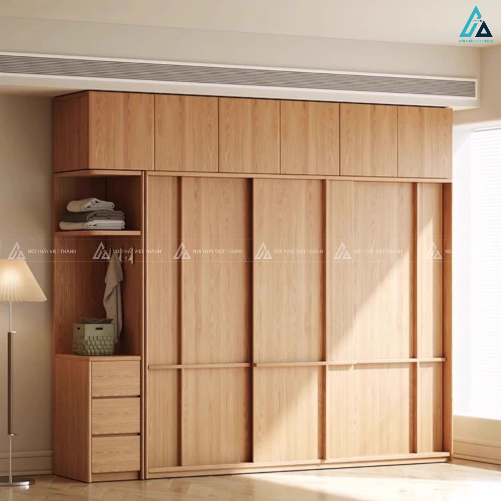 Tủ quần áo gỗ tự nhiên thiết kế tối giản đẳng cấp cho gia đình 3