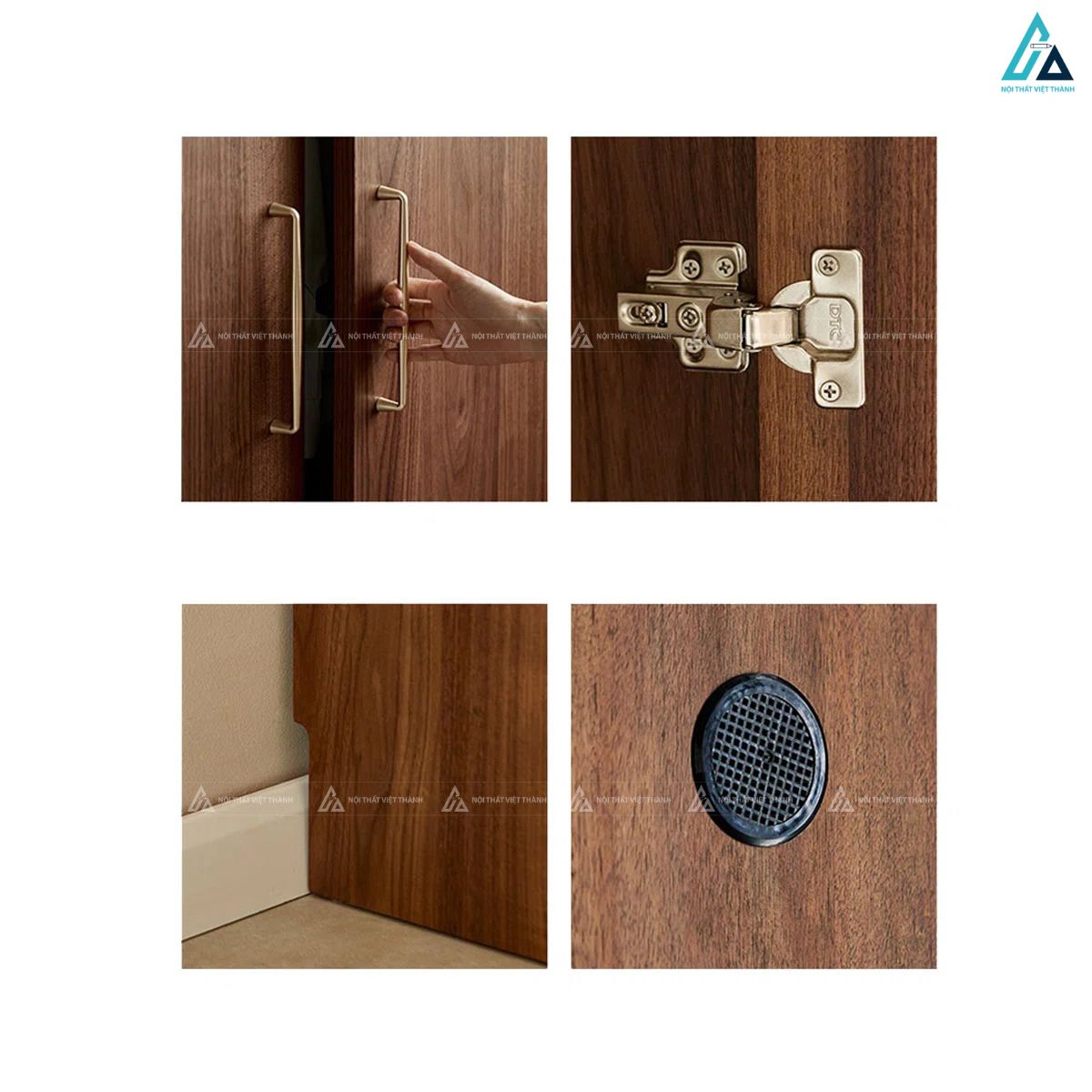 Mẫu tủ áo gỗ tự nhiên 3 cánh phối kính tiện ích và tinh tế 4