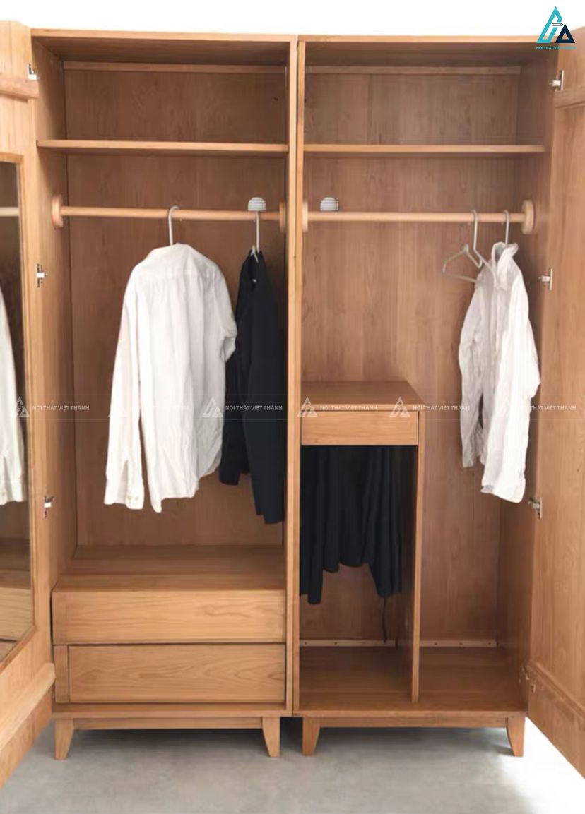 Mẫu tủ áo gỗ tự nhiên phong cách tối giản mang vẻ đẹp nhẹ nhàng 1