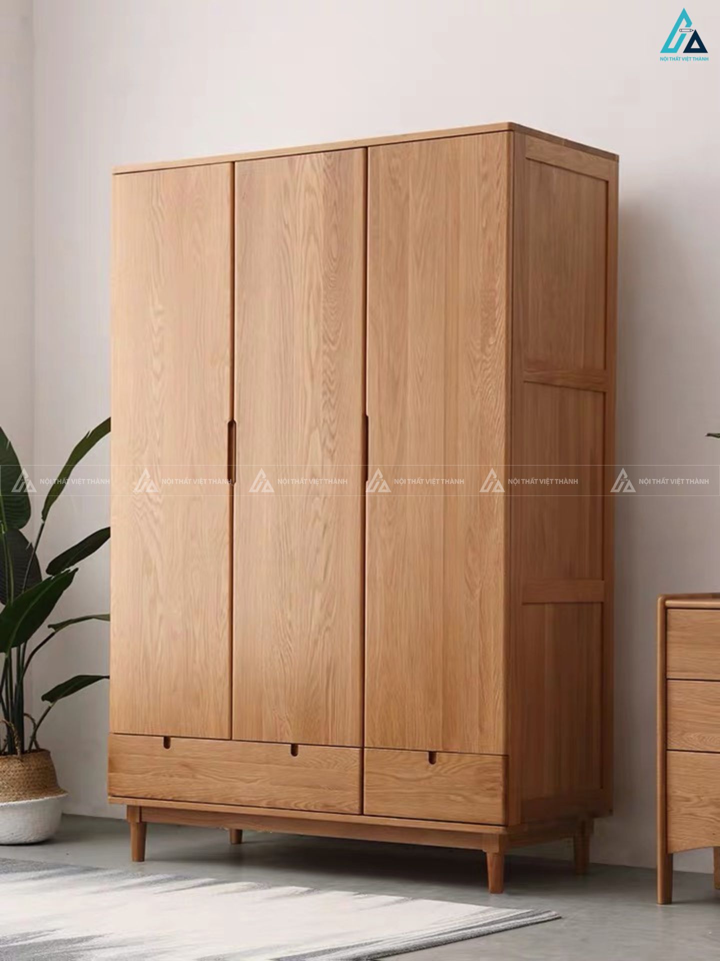 Tủ quần áo gỗ tự nhiên cao cấp phong cách Bắc Âu sang trọng 1