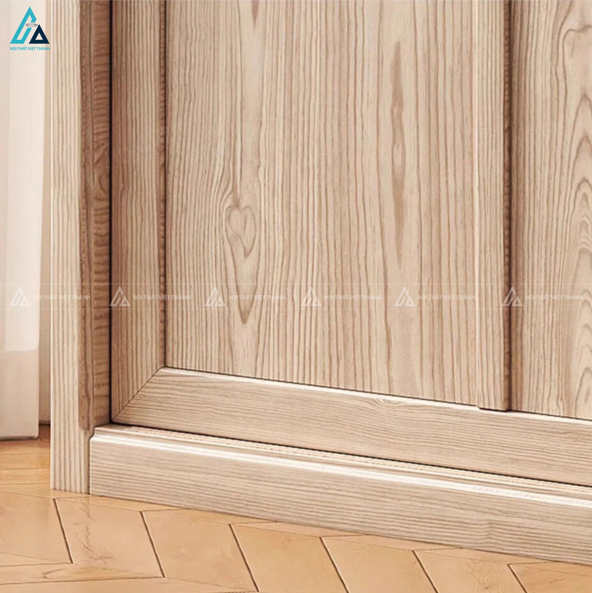 Tủ quần áo gỗ tự nhiên có kệ hông độc đáo cho phòng ngủ 4
