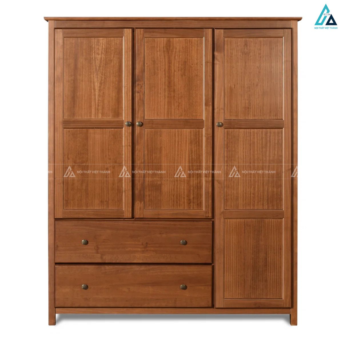 Tủ quần áo gỗ tự nhiên 3 cánh có ngăn kéo lưu trữ tiện lợi 3