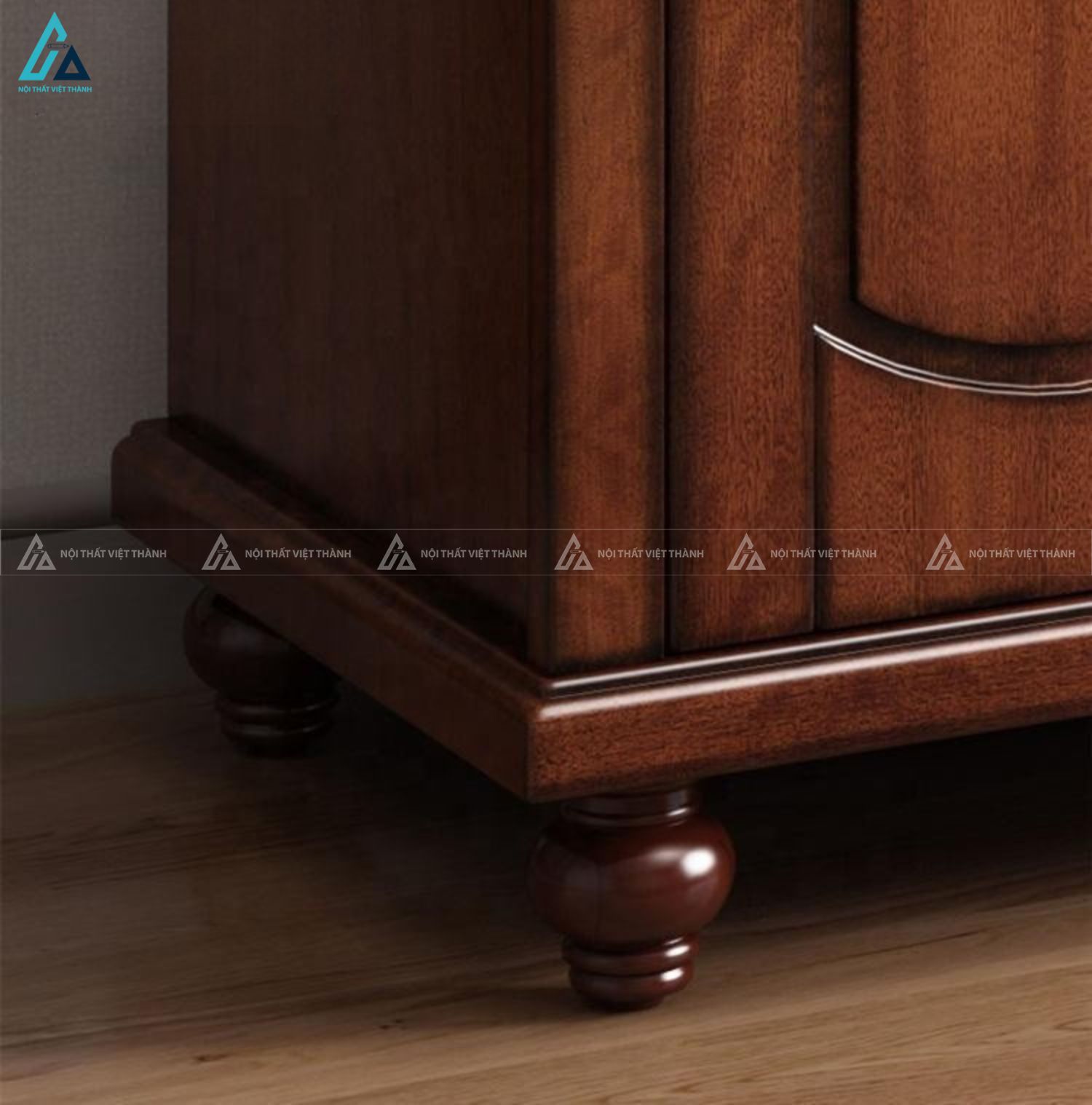 Tủ quần áo gỗ tự nhiên 4 cánh kiểu dáng tân cổ điển sang trọng 3