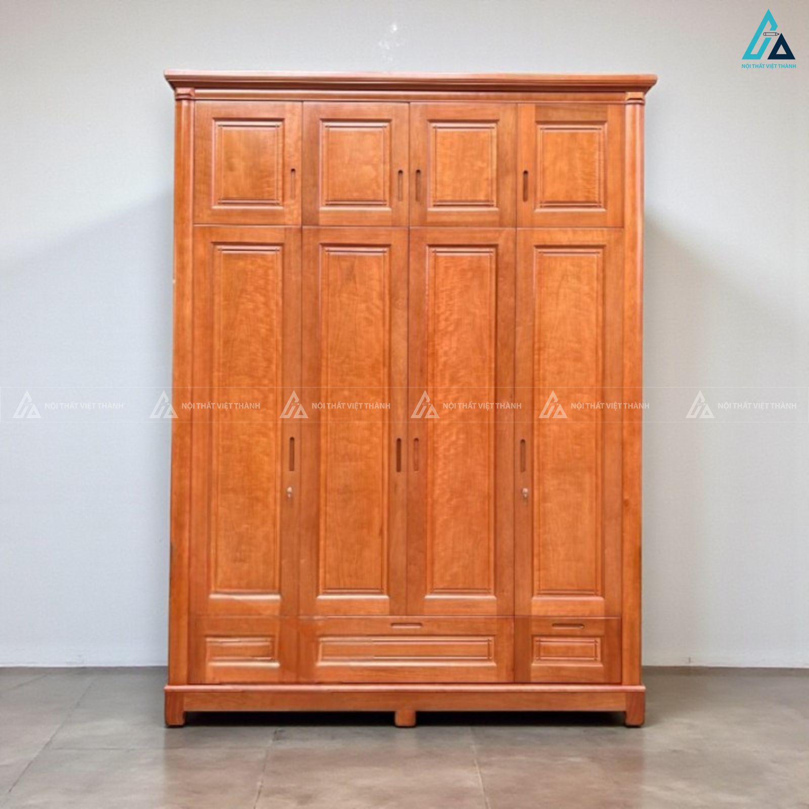 Tủ quần áo gỗ tự nhiên 4 cánh kiểu dáng truyền thống sang trọng 3