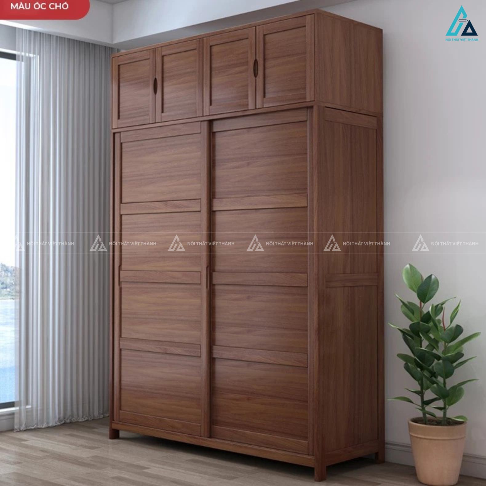 Tủ quần áo gỗ tự nhiên cửa lùa hiện đại tối ưu không gian phòng ngủ 7