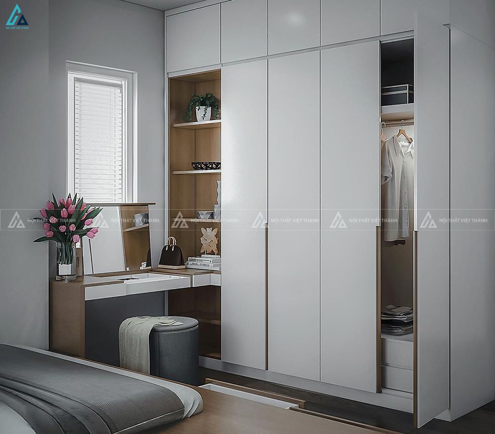 Tủ liền kề bàn trang điểm kết hợp 2 trong 1 tinh tế,