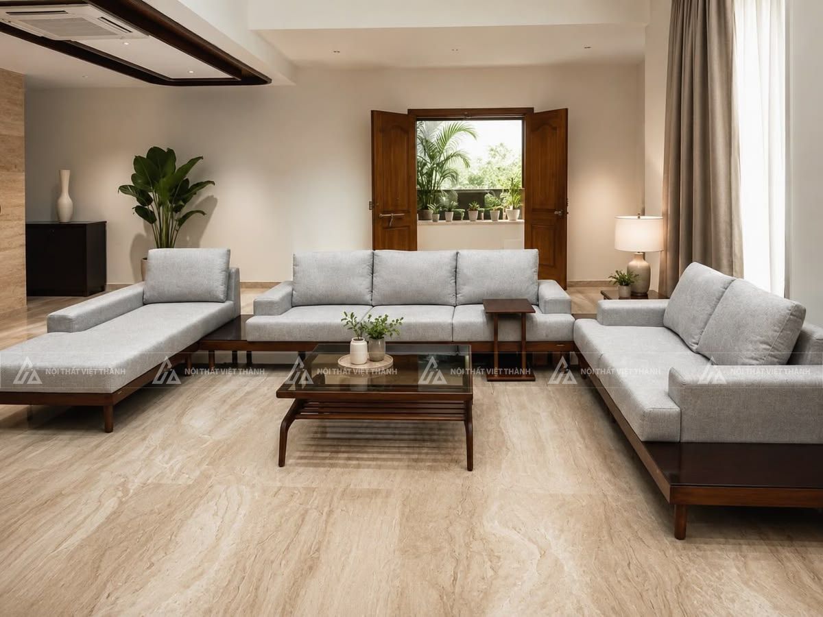 Mẫu sofa chữ U tạo cảm giác bề thế