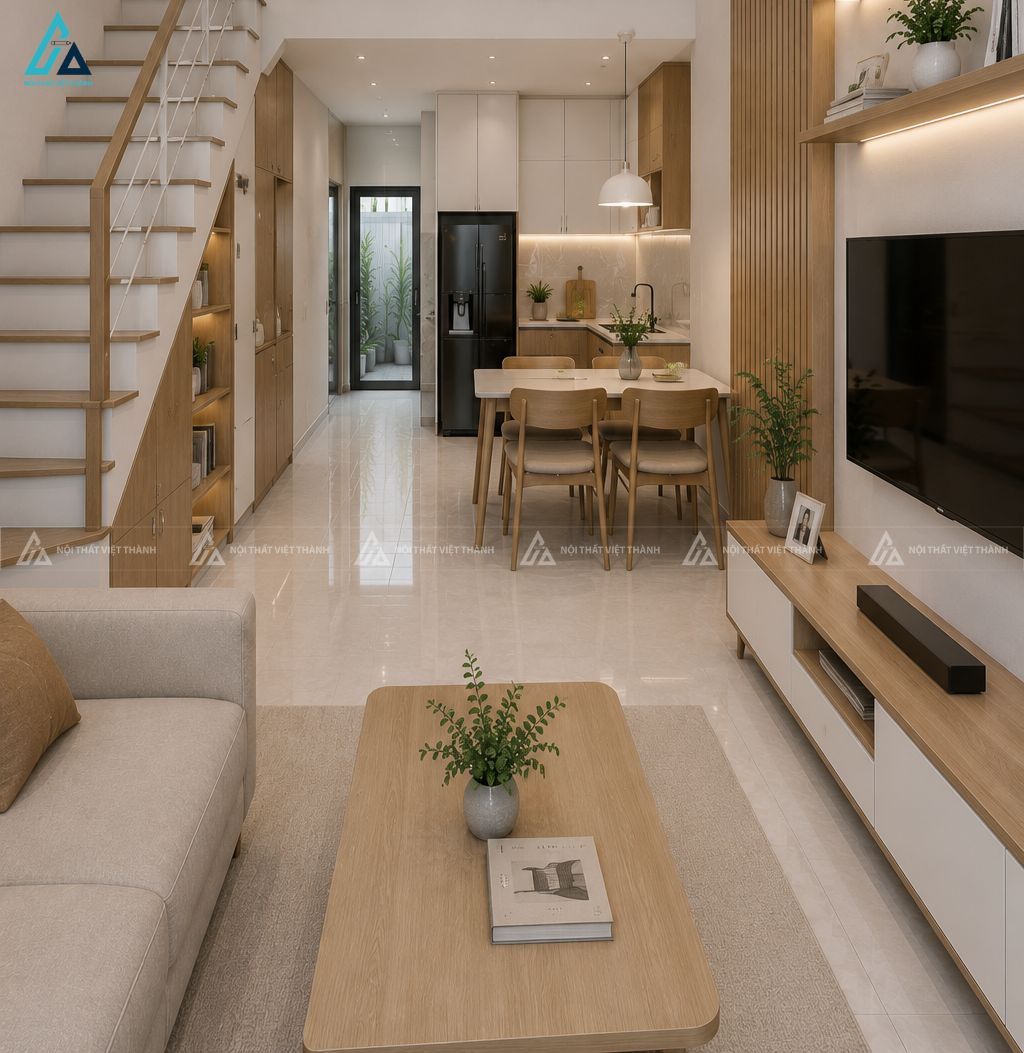 Thiết kế không gian mở giúp tối ưu diện tích cho nhà phố nhỏ