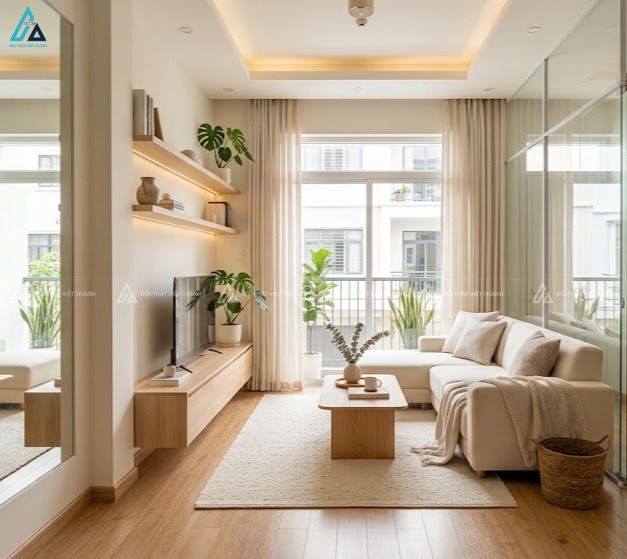 Ánh sáng tự nhiên giúp không gian nhà phố nhỏ thông thoáng và rộng hơn