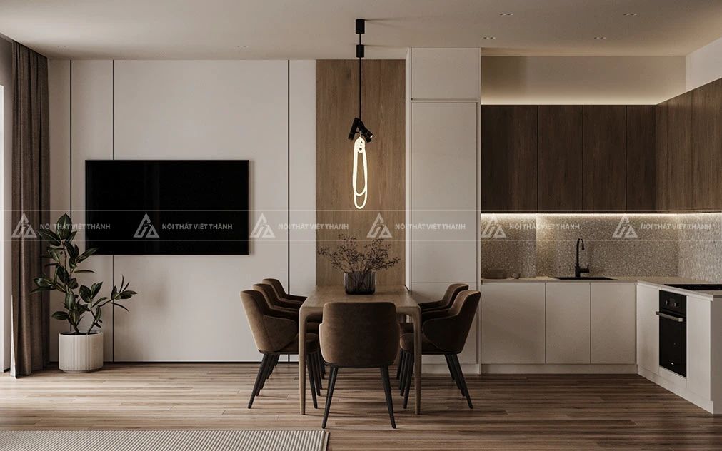 Bộ bàn ăn phù hợp với bố cục bếp