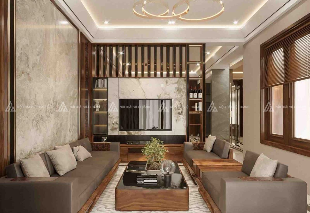 Nội thất phòng khách nhà phố chuẩn gia đình Việt