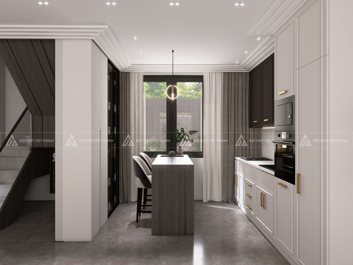 Nội thất phòng bếp nhà phố nhỏ gọn tiện ích