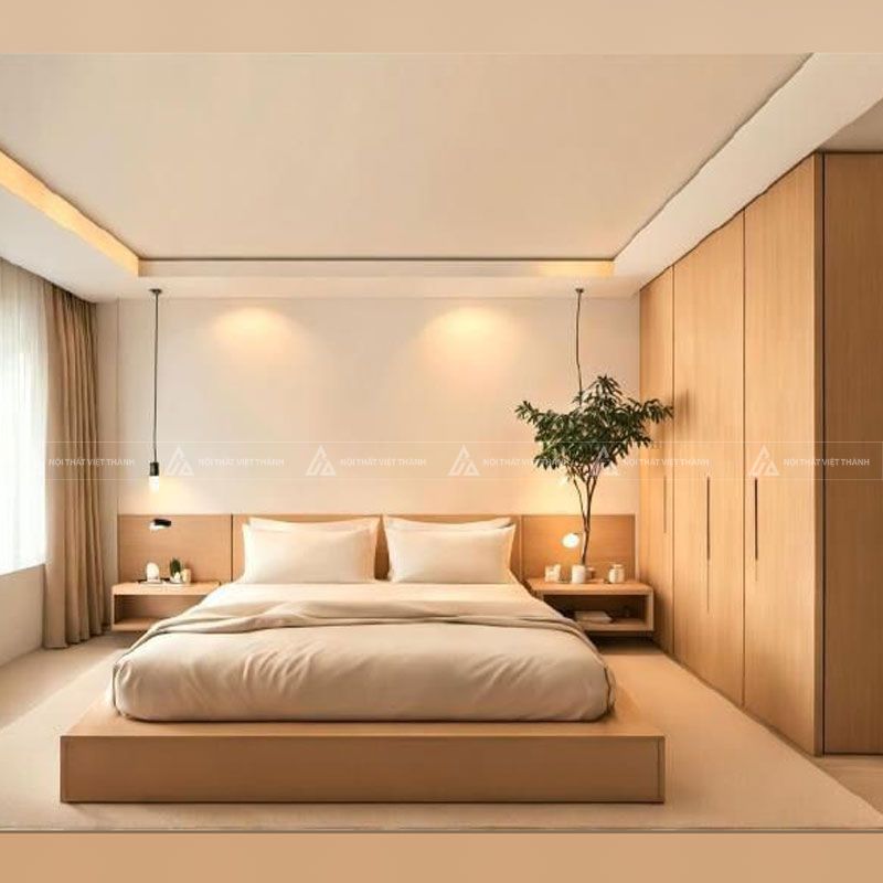 Nội thất phòng ngủ nhà phố phong cách tối giản