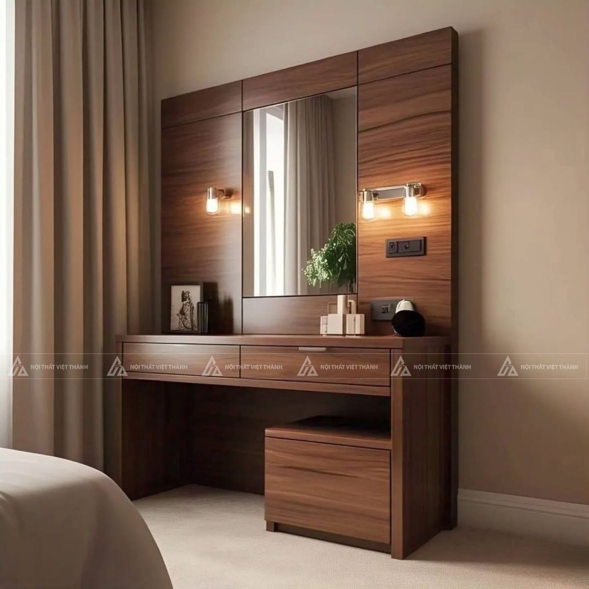 Mẫu bàn trang điểm gỗ cao cấp, sang trọng