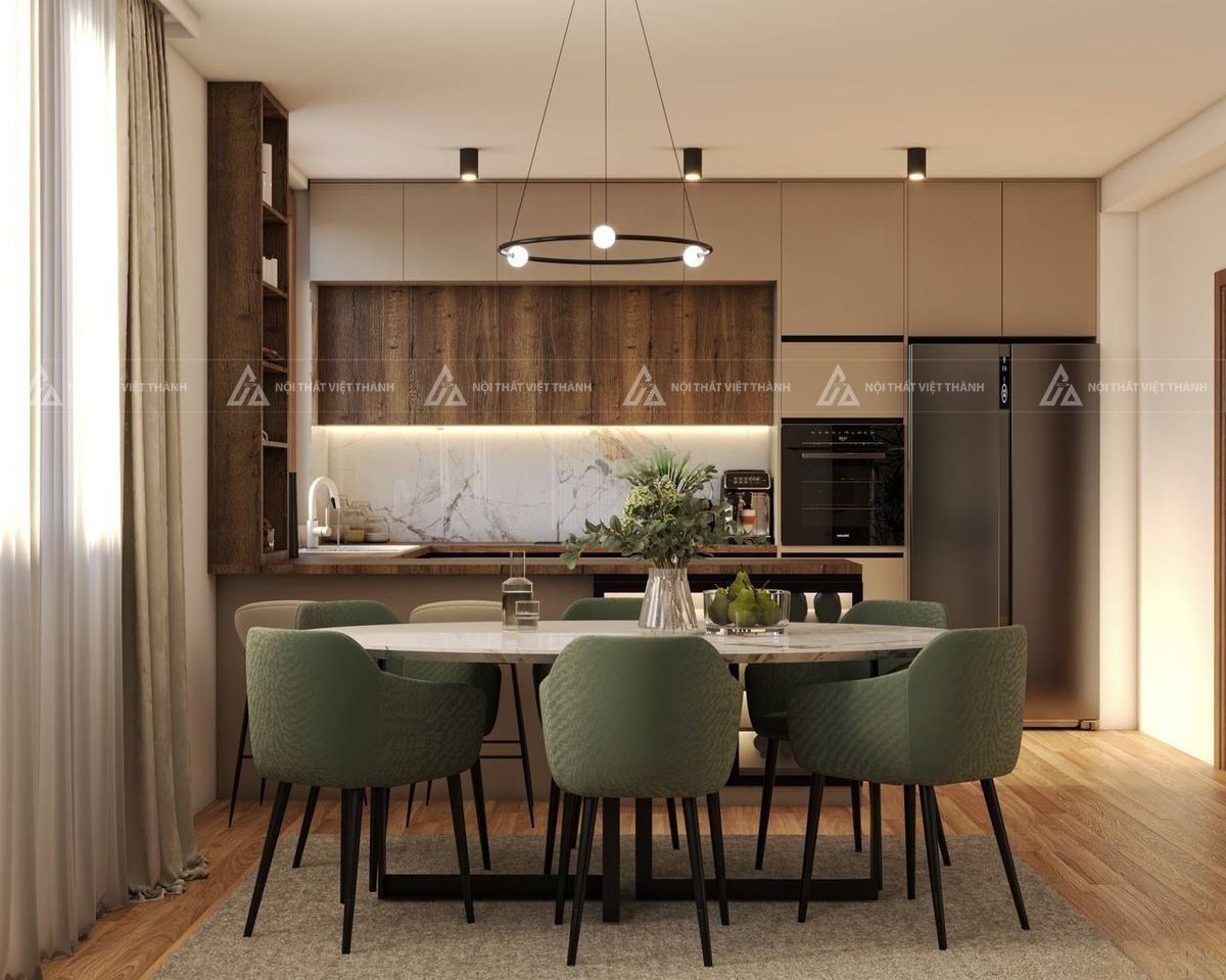 Tạo khoảng cách hợp lý giữa khu ăn uống và bếp