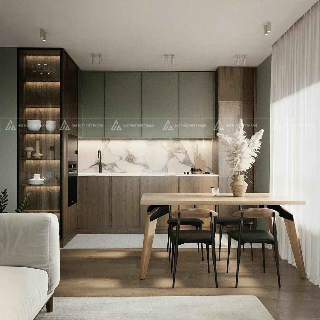 Thiết kế khu vực ăn uống gọn gàng tiện ích