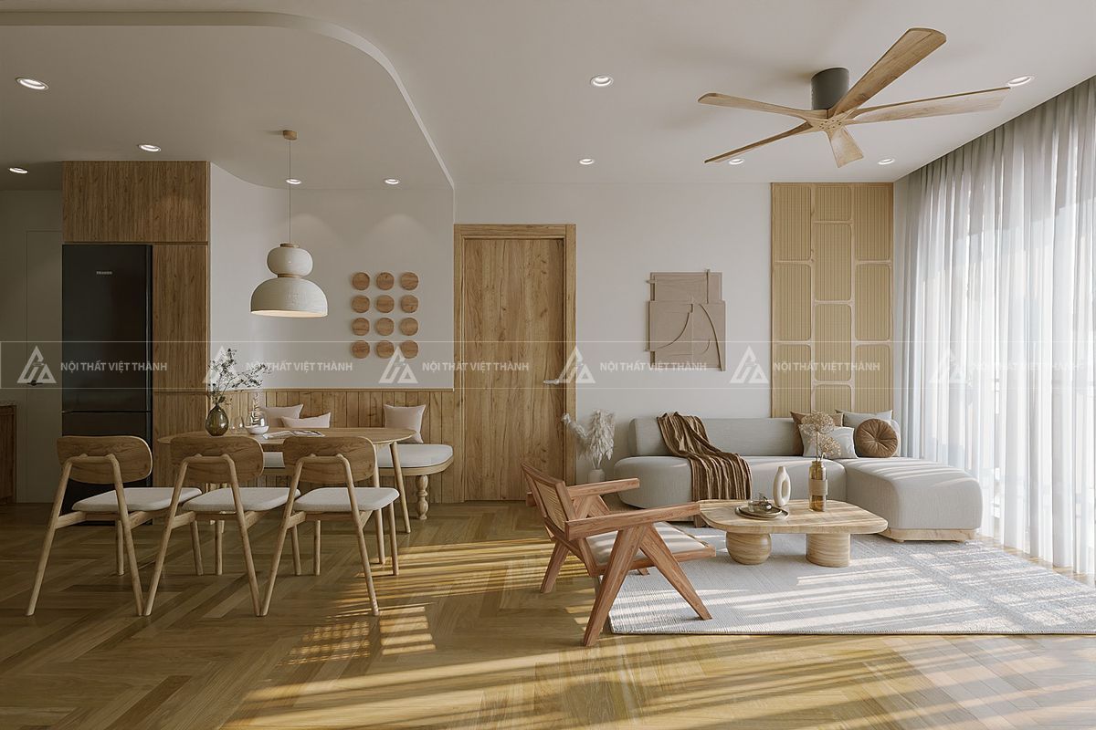 Nội thất nhà cấp 4 diện tích 50m2 phong cách Japandi