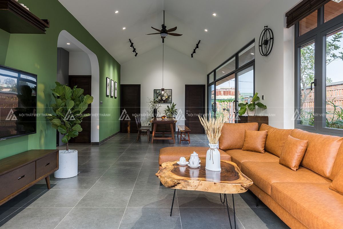 Nội thất nhà cấp 4 phối màu đẹp mắt