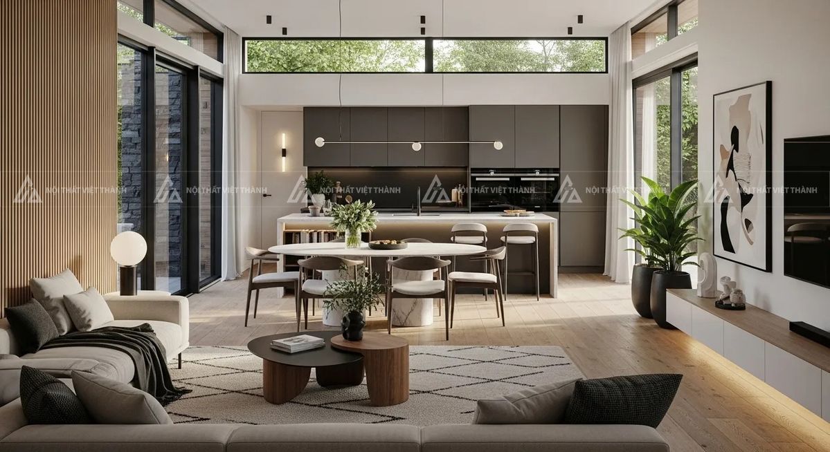 Nội thất nhà cấp 4 diện tích 60m2 phong cách Luxury
