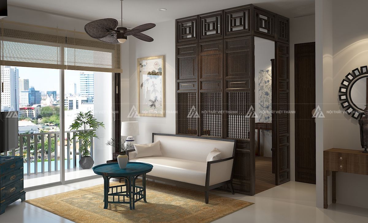 Nội thất chung cư căn hộ phong cách Indochine