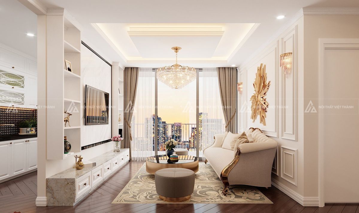 Nội thất chung cư căn hộ phong cách Tân cổ điển