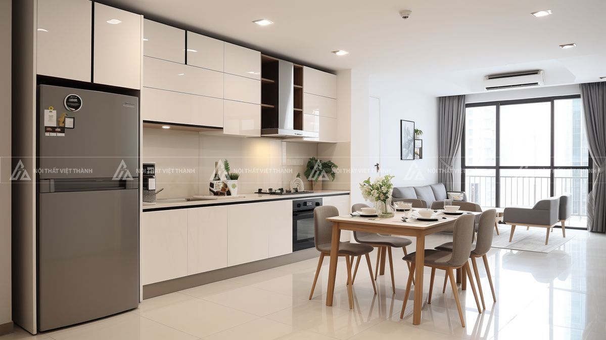 Thiết kế nội thất phòng bếp chung cư căn hộ