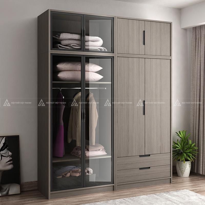 Mẫu tủ quần áo kịch trần thiết kế nhỏ gọn