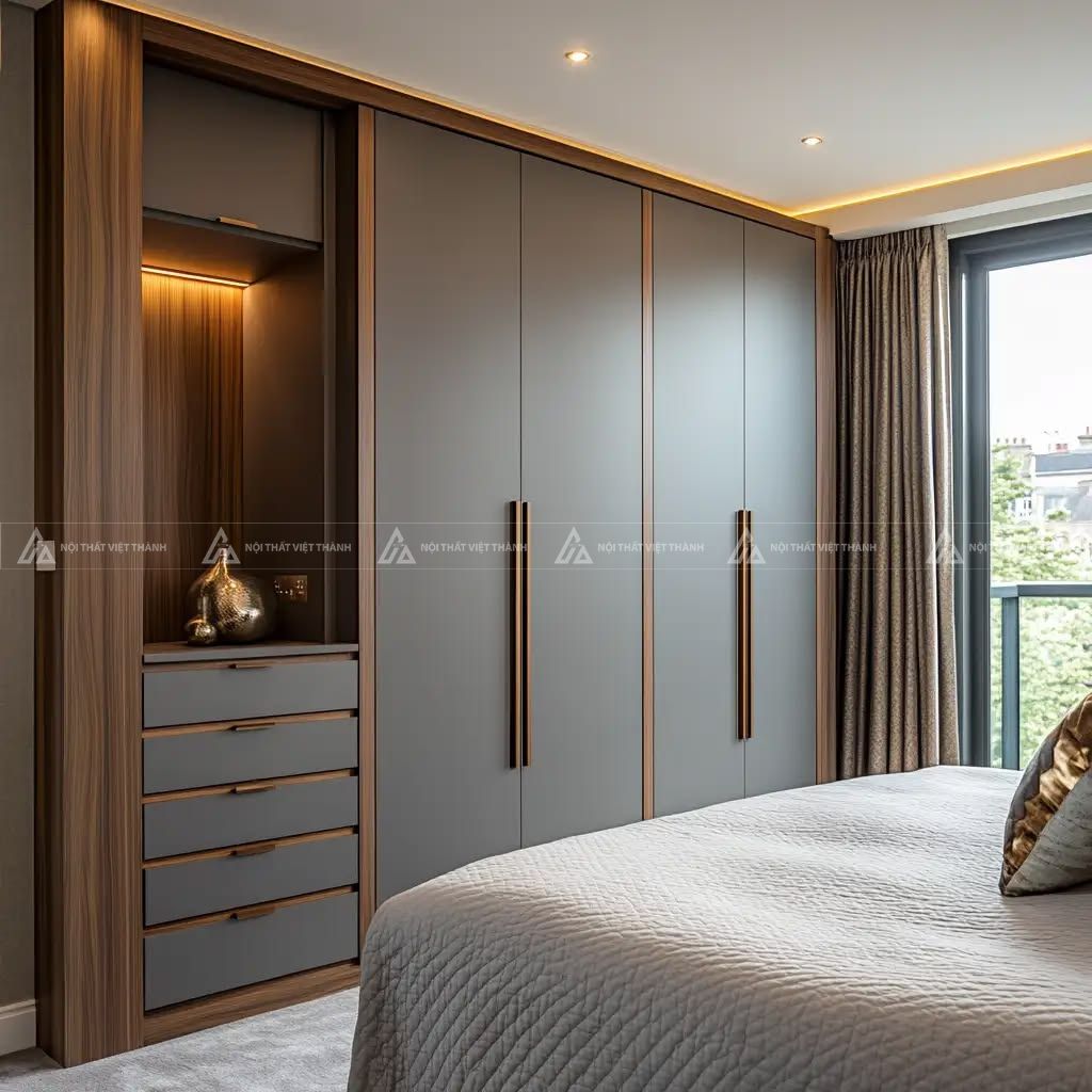 Mẫu tủ quần áo kịch trần sang trong đẳng cấp
