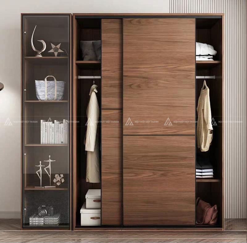 Mẫu tủ quần áo module cửa lùa nhỏ gọn
