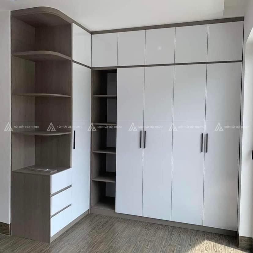 Mẫu tủ quần áo module chữ L tối ưu diện tích